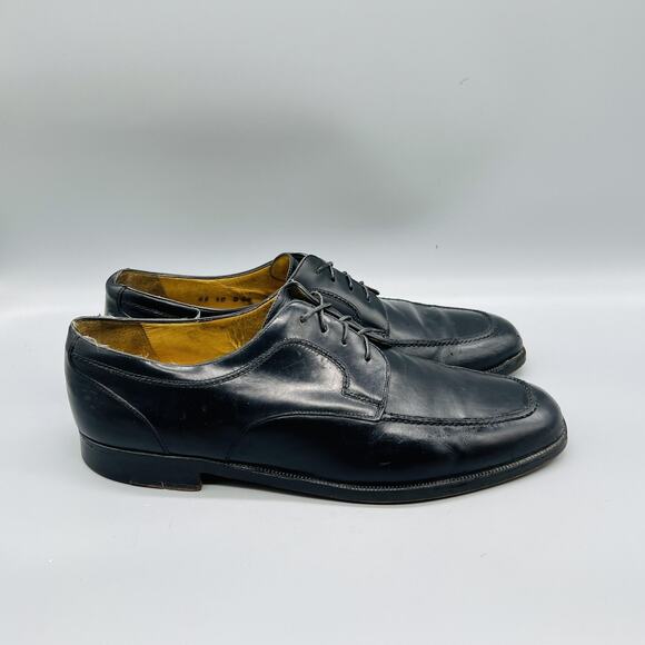 Cole Haan Shoes Mens 10 Black Leather Derby Oxford Lace Up Vtg Made Italy main image 4